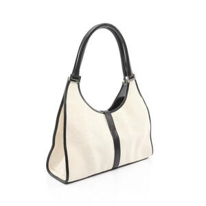 Gucci Leather Black White Shoulder Canvas Jackie Bag